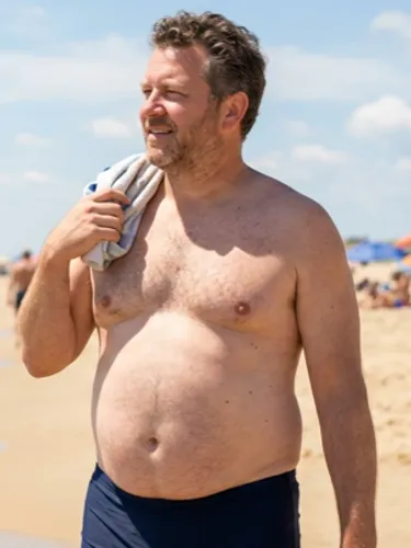 Fictional male example before AI visualization, heavier build